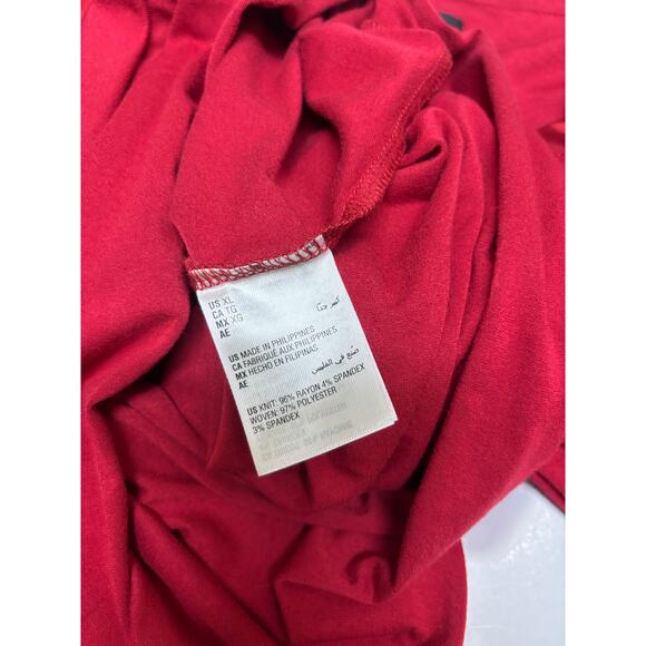 JM Collection Womens 3/4 Sleeve Top Glamorous Red Soft Knit NEW XL - Picture 5 of 5